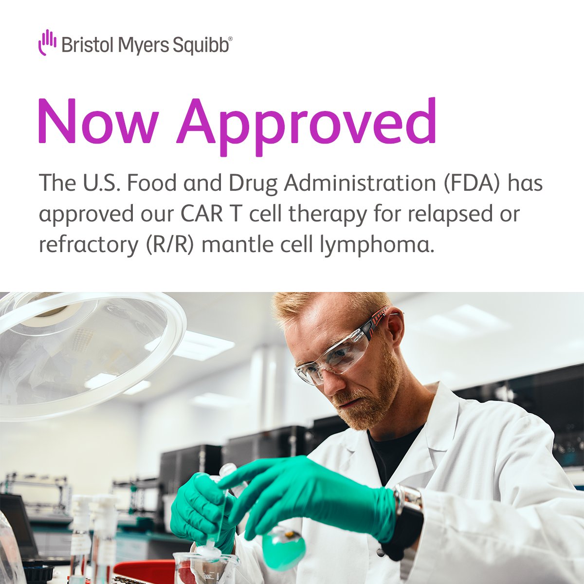 #MEDIA: @US_FDA granted approval for our #CARTcelltherapy to treat relapsed or refractory mantle cell lymphoma (MCL) — making this treatment now accessible across a broader array of B-cell malignancies. bit.ly/3VaTKr0