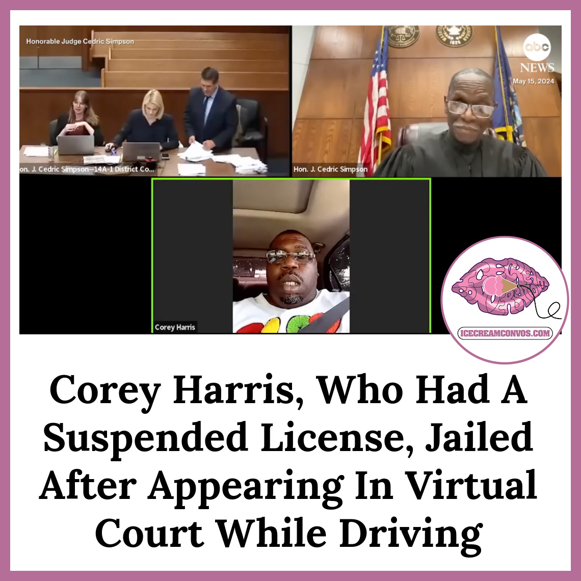 Jesus be a Thinking Cap…🧢

Corey Harris, 44, went to jail after he dialed into his court hearing while actively driving with a suspended license. (Video) 🚗⚖️🤦🏾‍♂️🍦 bit.ly/3VkAgBf

#CoreyHarris #FAFO #Michigan #IceCreamConvos