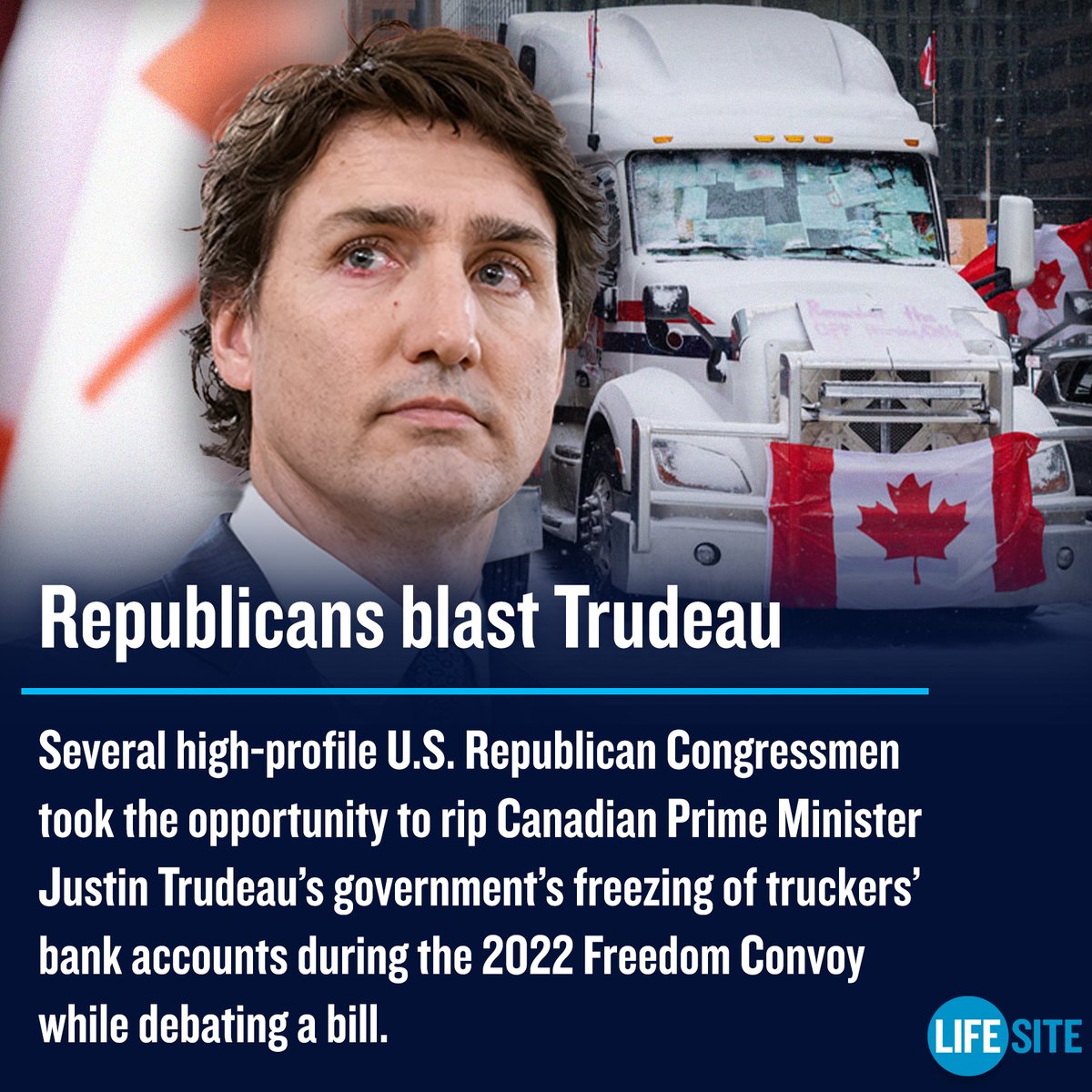 Two #Republican Congressman brought up the Canadian #Trudeau's government's freezing of #FreedomConvoy protesters' #bank accounts in 2022 in a warning against central bank #digitalcurrencies. MORE: lifesitenews.com/news/republica…