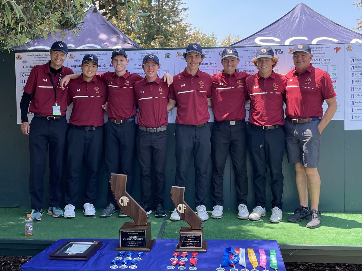 HOW BOUT THEM LIONS?! The boys golf team had its BEST EVER finish at the CIF-State tournament finishing third. Oh and sophomore Max Emberson was the INDIVIDUAL CHAMPION!!! His 5-under 65 was one stroke better than second place. #LionPride #OneOaksChristian