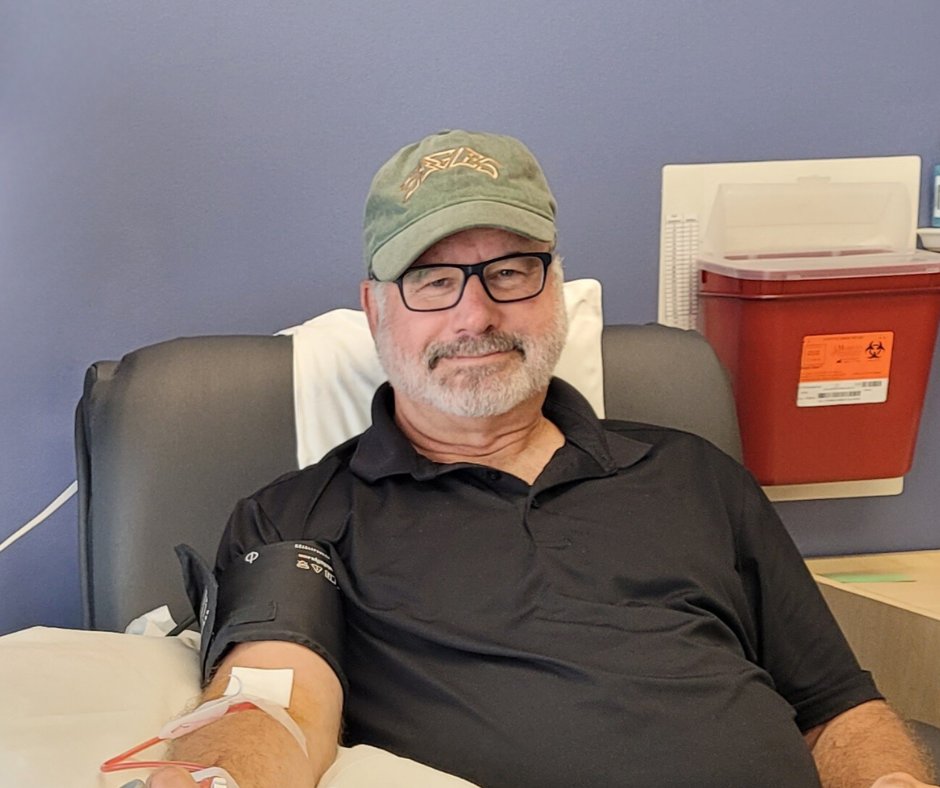 Meet our wonderful blood donor, Rick! He’s nearing an incredible milestone of 20 gallons donated! 🌟🩸

Rick’s dedication inspires us all. Join him in making a difference—schedule your next donation today and help save lives: bit.ly/3RcOvG7

#DonateBlood #BloodDonor