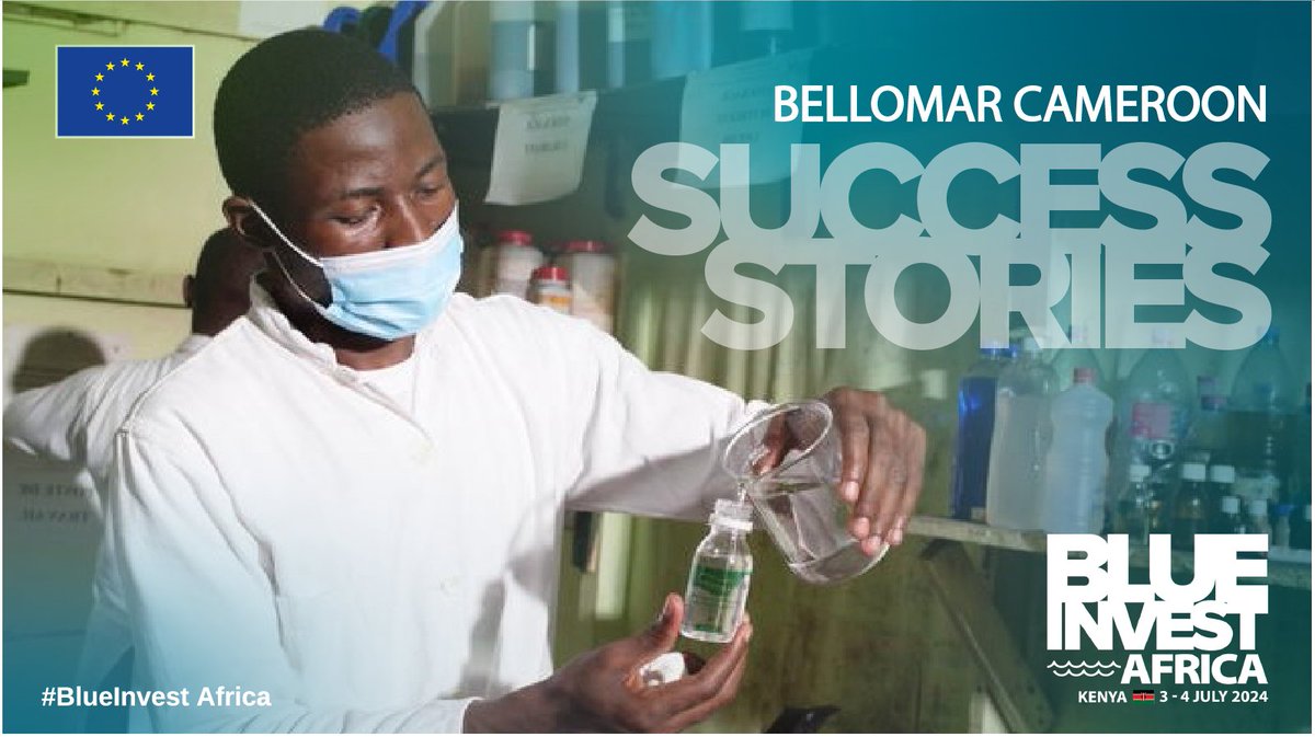 🇨🇲🌍 Success at #BlueInvest Africa 2022: Cameroon's Bellomar shines with an innovative biomaterial project, turning fish by-products into sustainable materials like chitin from crustacean shells. 🐚🐟 🌐 Full story: tinyurl.com/bdde6m22 #SustainableDevelopment #Cameroon