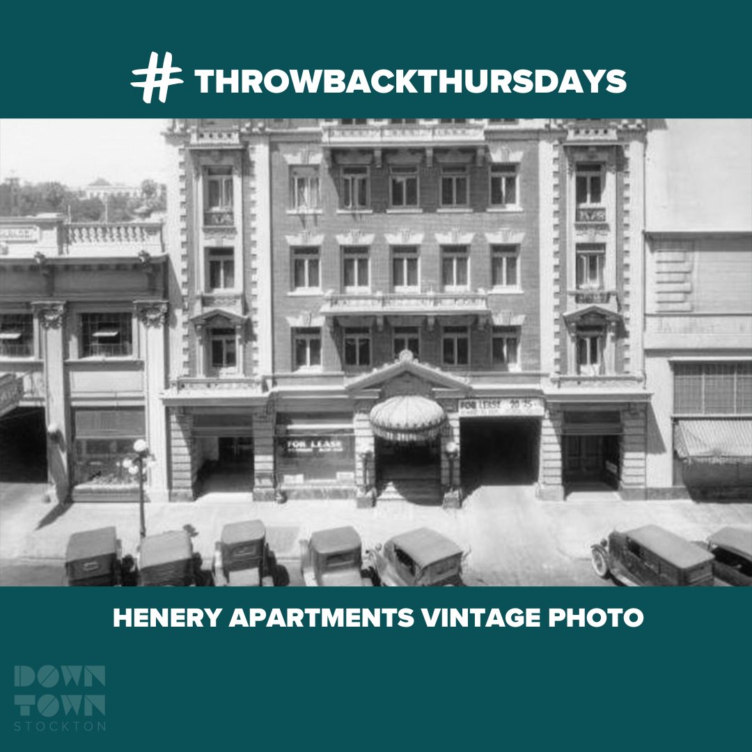 Henery Apartments vintage photo 📷 Check out the Downtown Stockton Alliance's Walk with Weber to learn more about Downtown history!

#downtownstockton #stocktonca #throwbackthursday #stocktonhistory #californiahistory