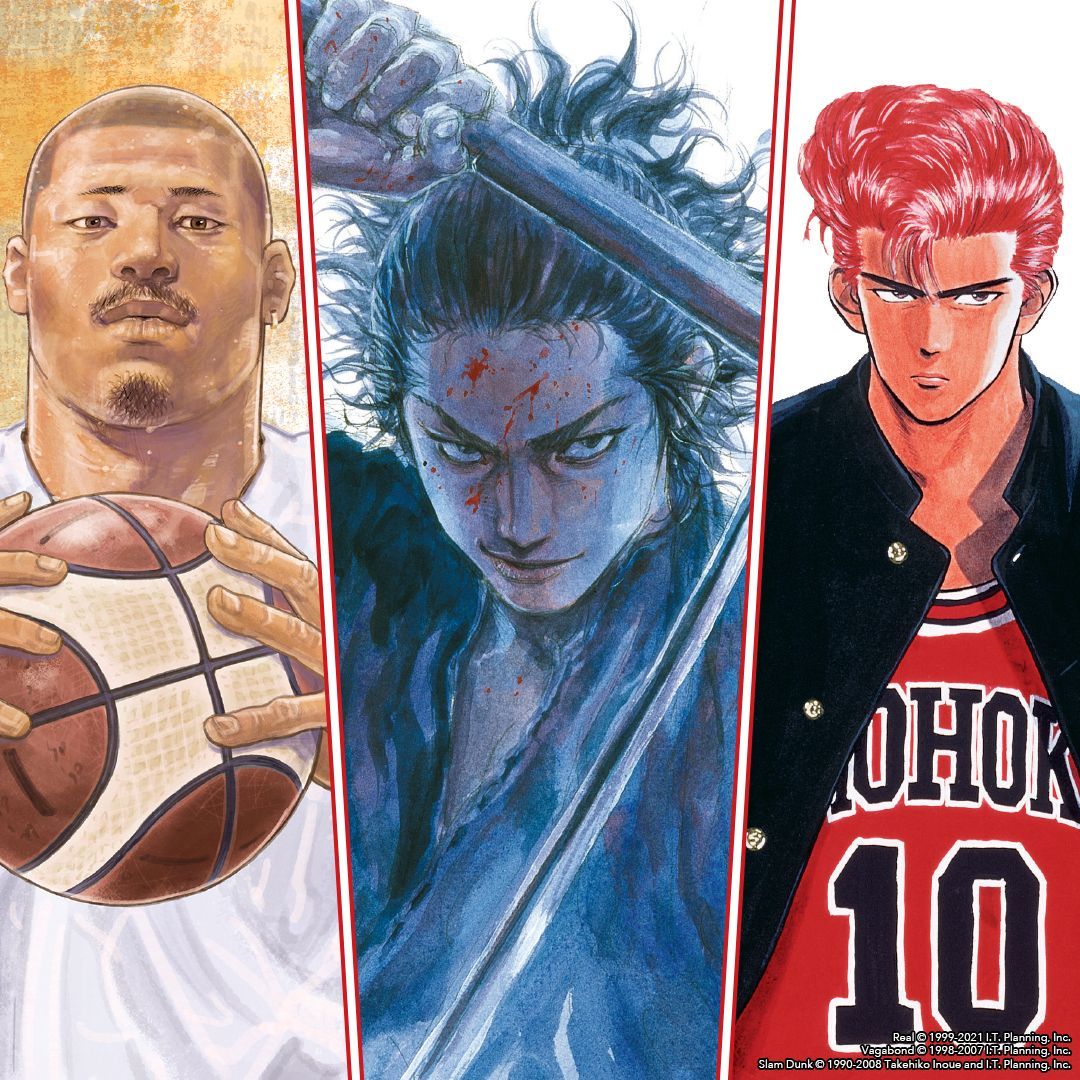 Witness the greatness of Takehiko Inoue once again with restocks of Vagabond, Slam Dunk, and Real! 📖