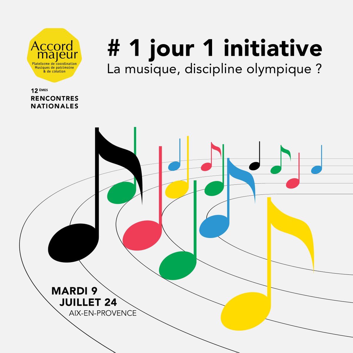 🎉📅Retrouvez notre campagne #1Jour1Initiative du 3 juin au 5 juillet 2024 !

💡24 initiatives proposées par les adhérents des 8 organisations d'Accord Majeur, en lien avec la thématique de notre 12e édition : "la musique, un discipline olympique". 🥇🎵  #AM24