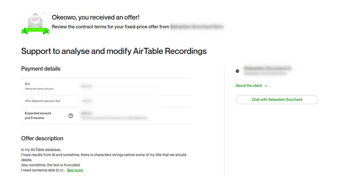 Airtable Scripting gig. #upwork #airtable