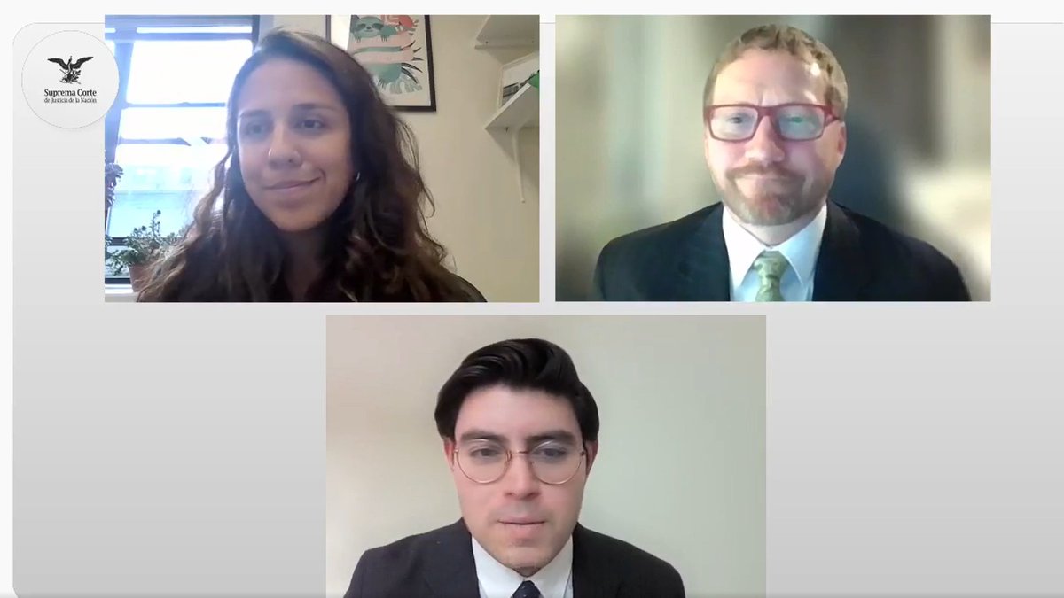 . @PaceEnviroLaw Prof @MaCamilaBustos and @LSULawCenter Prof @bryner_nick presented in a seminar by Mexico's Supreme Court on climate mitigation, offering insights for courts, litigators, & advocates on US and global cases 🌎. @SCJN Watch here ➡️ bit.ly/3wYCi0B