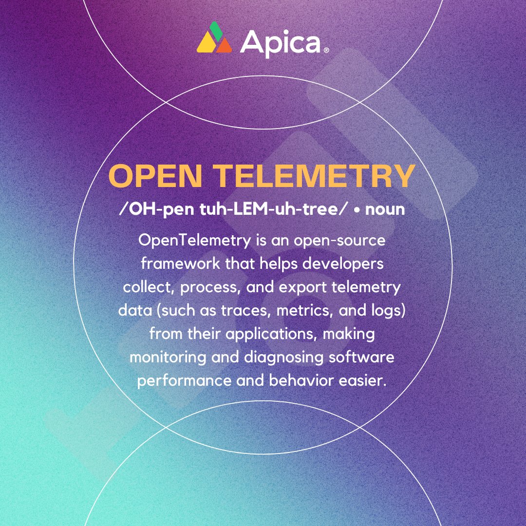 apicaio's tweet photo. Definition of the Day 🌟
OpenTelemetry: An open-source framework for collecting, processing, and exporting telemetry data (traces, metrics, logs) from applications, simplifying monitoring and diagnostics.
#DevOps #SRE #otel #apica #opentelemetry https://t.co/dfW5hxg61R