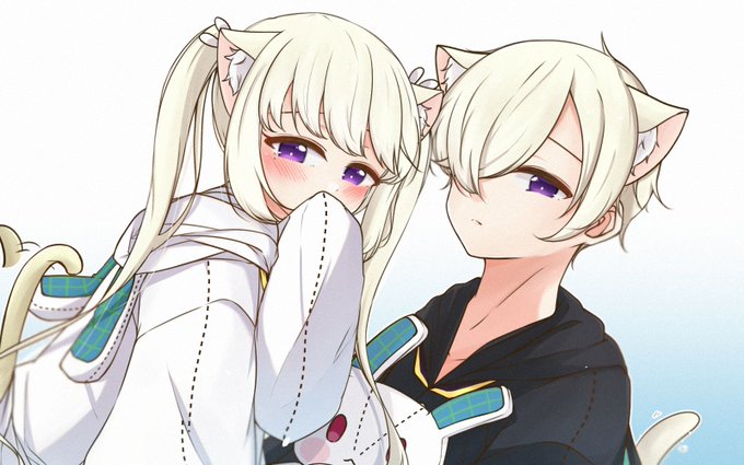 「cat tail white hair」 illustration images(Latest)