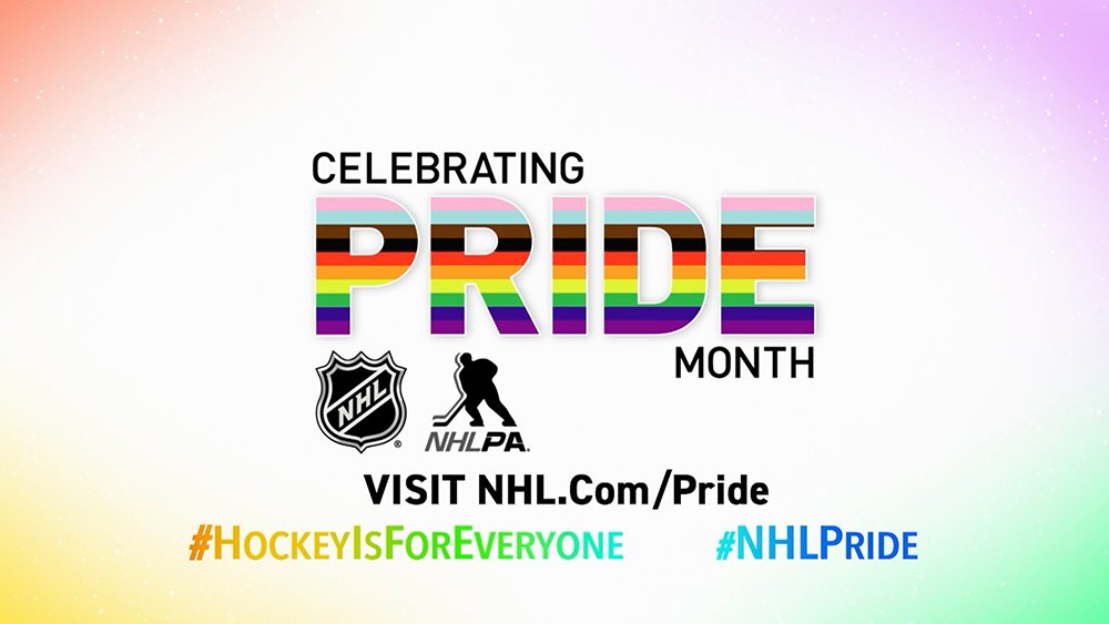 NHLPR's tweet photo. The @NHL, @NHLPA and all 32 NHL Clubs unite in their celebration of the LGBTQ+ community ahead of June’s Pride Month. https://t.co/r911WOqh97 #NHLPride https://t.co/eo6bJ8rPl1