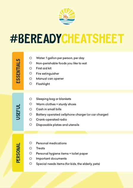🚨 We are making it easy for you to #BeReady. Use our cheat sheet to make sure you have essentials if a disaster strikes our City.