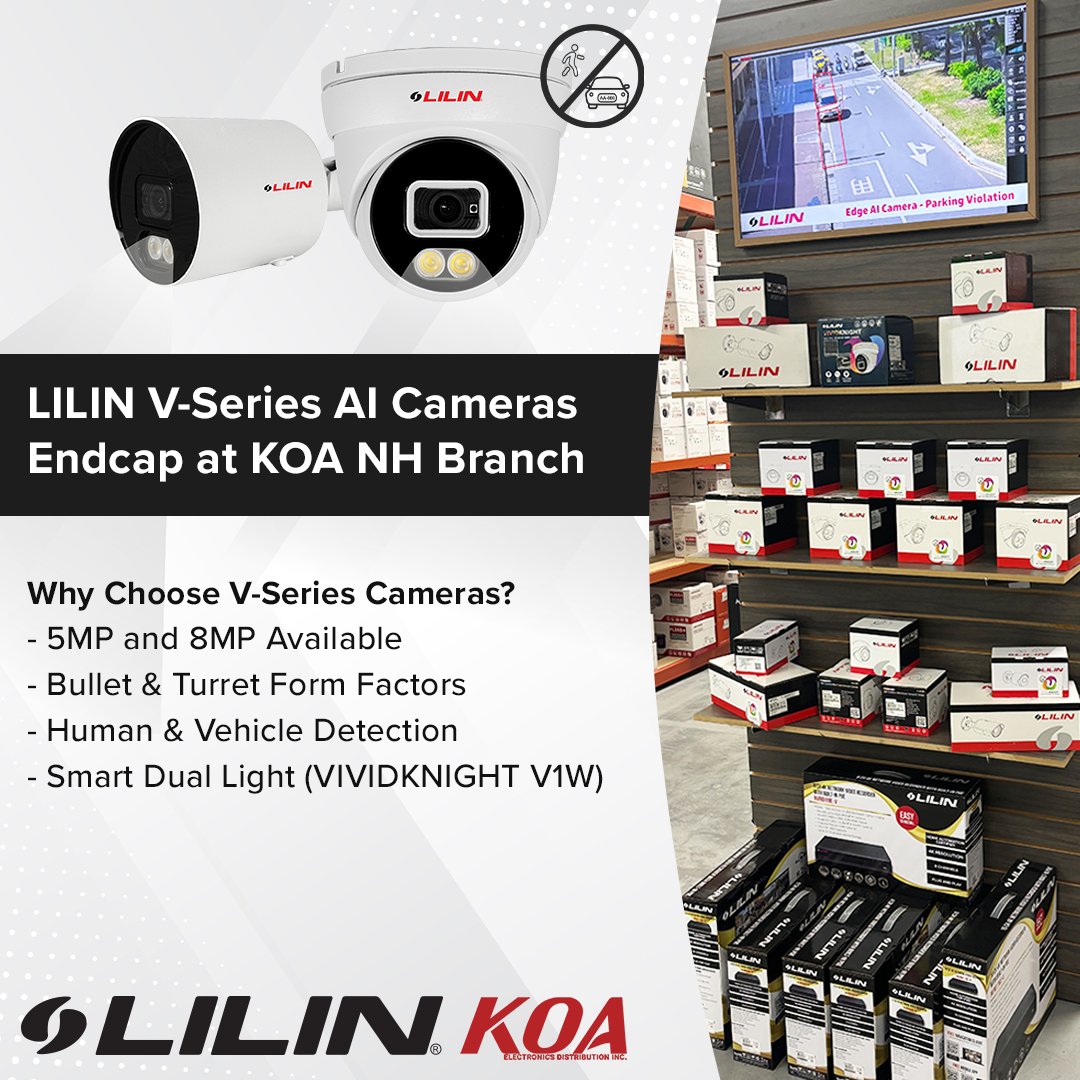 lilin_americas's tweet image. EXCITING News! LILIN's NEW V-Series Cameras and security system kits are now available at KOA EDI's North Hollywood branch! Check out this amazing endcap setup! 

Contact us at sales@meritlilin.us for any inquiries. 

#endcap #securityindustry #AIcameras