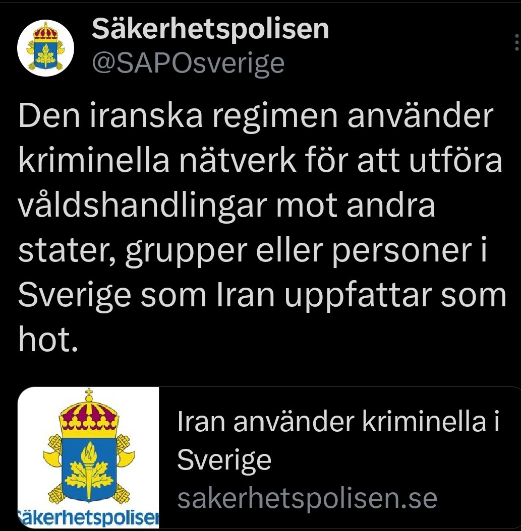 samehegyptson's tweet photo. Sverige är ett självdestruktivt land.  Idag har SÄPO yttrat sig om att den Iraniska regimen använder kriminella nätverk för att utföra våldhandlingar i Sverige.  Samtidigt göder en annan statlig myndighet Irans förlängda arm Islamiska Shia Samfunden, ISS med över 24 miljoner under de senaste 10 åren.  Hur länge ska vi hålla på och göda och påskynda vår egen undergång?