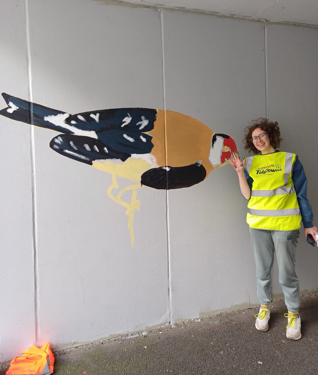 Wow! Mural in creation. Painting underway by Tidy Towns volunteers in Blanchardstown.
Pedestrian bridge over the M50, near 12th Lock Old Navan Road leading to Castleknock tennis club plaza 
#tidytowns #dublin15 #mural #publicart