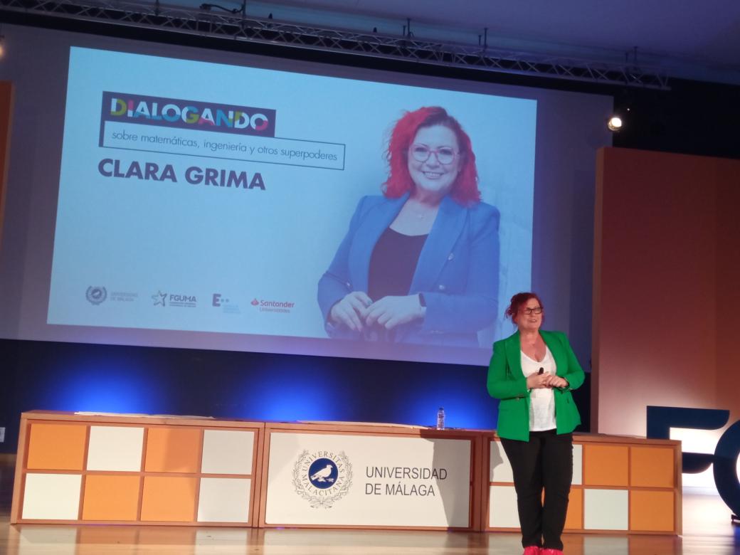 Acaba de empezar la charla de <a href="/ClaraGrima/">Clara Grima</a> en la Escuela de Ingenieros <a href="/fguma/">Fundación General UMA #FGUMAcontigo</a>