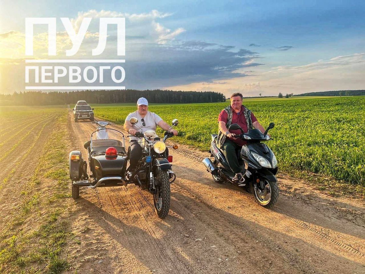 Lulashenko, channeling the spirit of Easy Rider, cruises through the wild prairies of Belarus