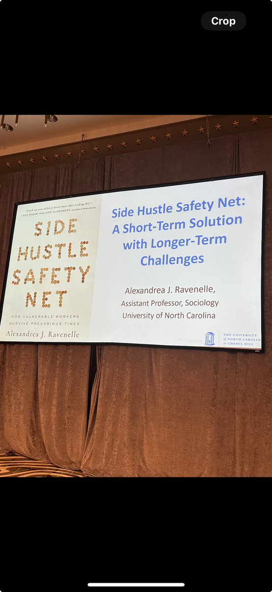 Super excited to be the lunchtime speaker at #RECS2024 today talking about Side Hustle Safety Net! @ucpress @RussellSageFdn @UNCSociology @nsf @ASAnews @asa_ipm @ASA_Family