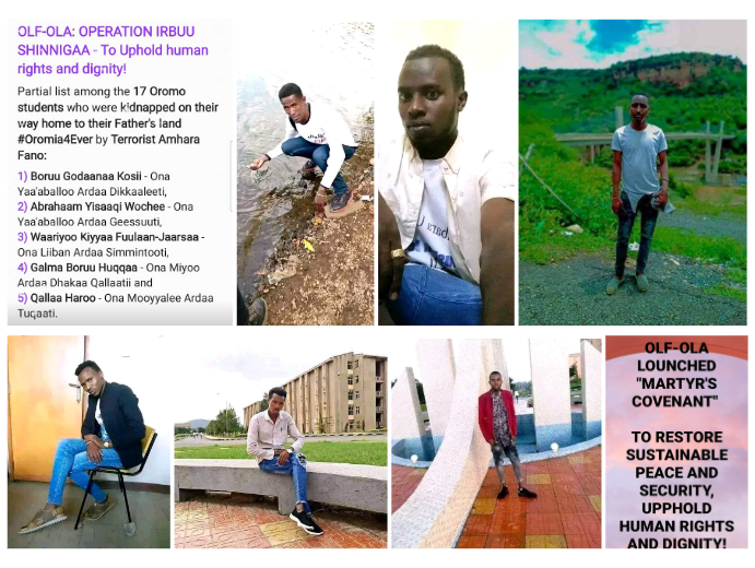 HawiMahamud1's tweet photo. Fascist Abiy's #Ethiopia|n militant & terrorist group Amhara Fano kidnapped 17 Oromo students from Injibara University while they were on their way home for vacation. https://t.co/mC8G3aK2Pn @SecBlinken @SenateForeign @MikeHammerUSA @EUSR_Weber @UNICEF @hrw @AP #OLAFightsForMe