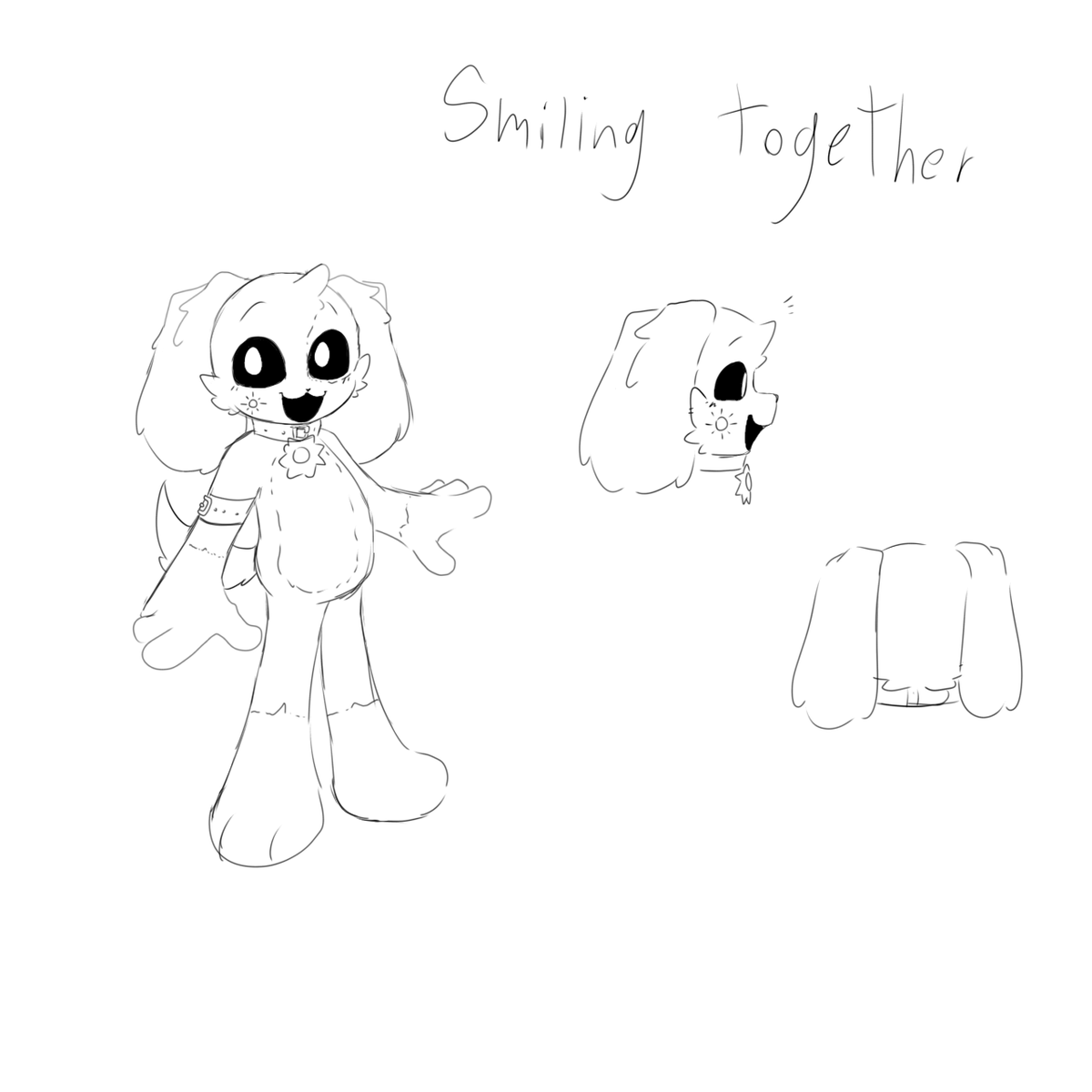 milk12120's tweet image. Ehhhhhhhh I made another au 👉👈💦 “smiling together” (I just want some cartoon au QwQ) this is my design 👉👈 #PoppyChapter3 #smilingcritterAu