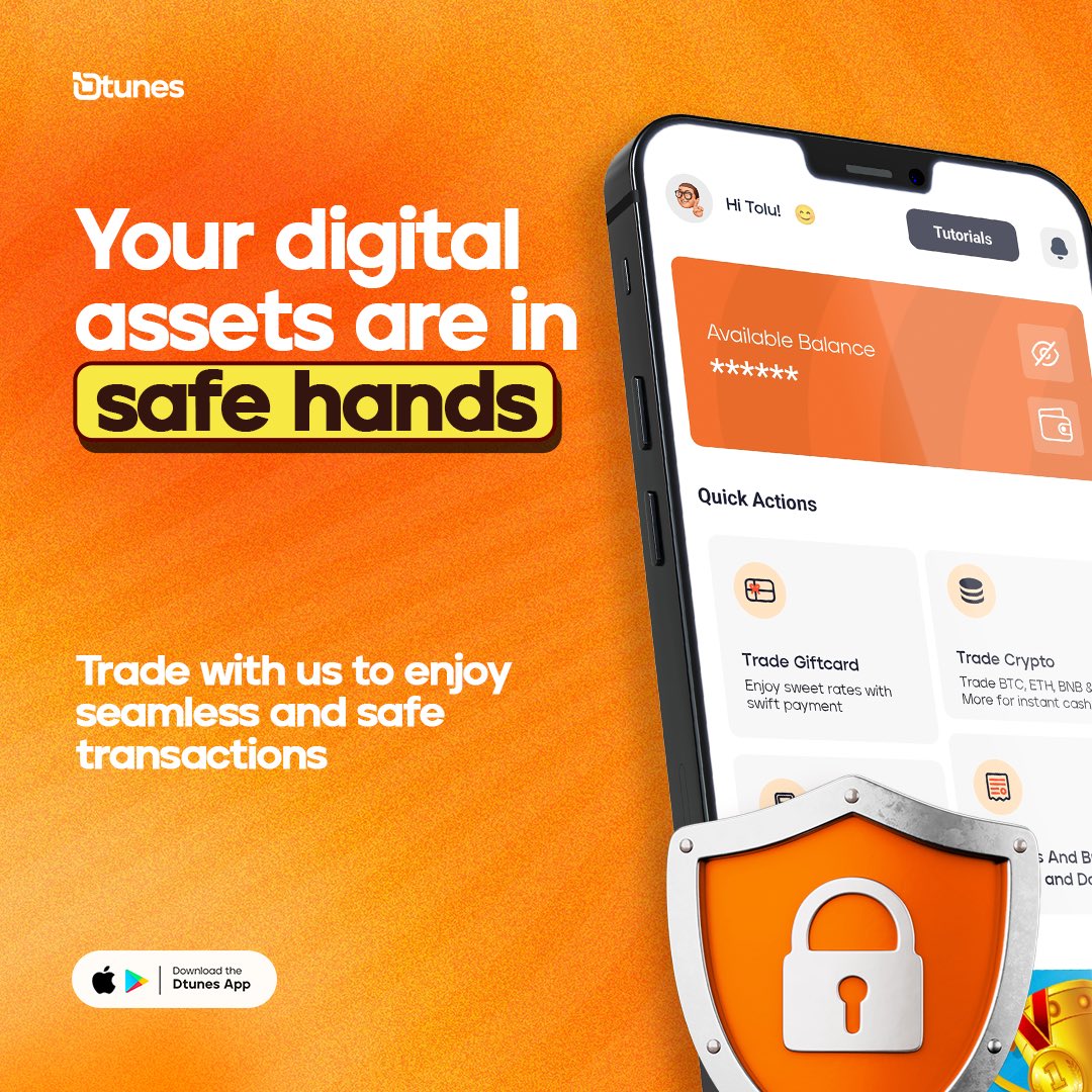 Trade with peace of mind with no worries!😎💫

With the Dtunes wallet, you assets are in safe hands. Enjoy secure and seamless transaction on Dtunes today. Dtunes dey for you💯

Download Dtunes app and trade with peace of mind.

#safeandsecureplatform