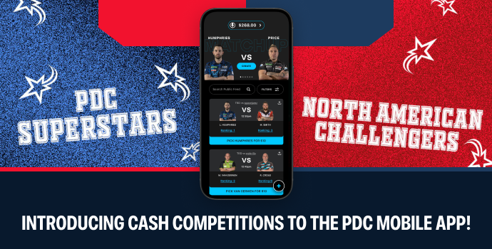 OfficialPDC's tweet photo. The PDC have announced a new partnership with @LucraSports ahead of this weekend's US Darts Masters! 🇺🇸

Calling all US fans - Download the Official PDC App today and get in on the action! 🎯👇

👉https://t.co/M87Wq19FNP https://t.co/bBDOV3zDtx