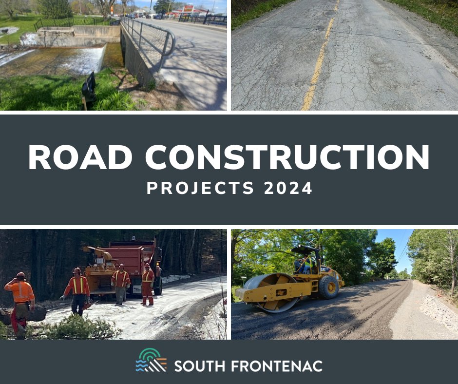 Road Construction season is here. See where we'll be working to improve roads in South Frontenac this summer. Please help make it a safe summer by reducing speeds in construction zones and obeying crews and traffic signs at all times 🚧👷‍♂️ vist.ly/37tdg