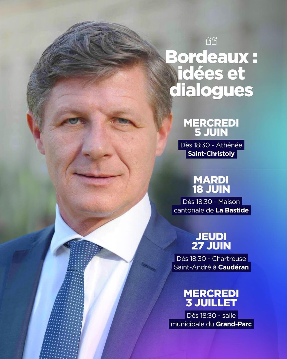 📣 Je suis heureux de vous convier avec <a href="/BdxEnsemble/">Bordeaux Ensemble avec Nathalie Delattre</a>, à une conversation publique à propos de votre quartier, afin de nourrir nos propositions pour #Bordeaux : je vous y attends !

👉 Inscrivez-vous sur nicolasflorian.fr