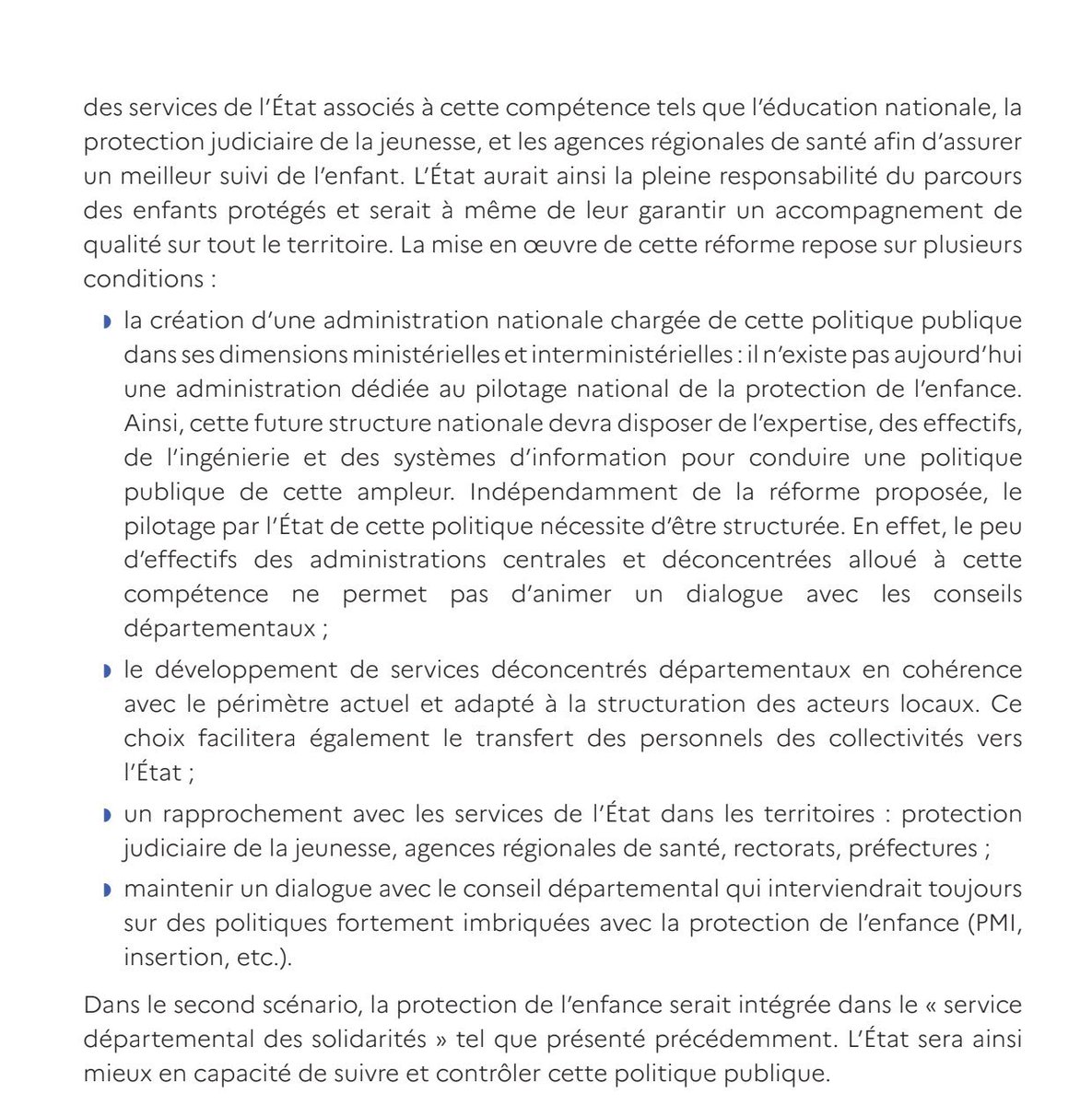 Je salue les conclusions du rapport de mon collègue député @ericwoerth sur la décentralisation et son analyse sur l’aide sociale à l’enfance. Il préconise que l’Etat reprenne en main la politique de protection de l'enfance. Cette préconisation rejoint la proposition de loi que