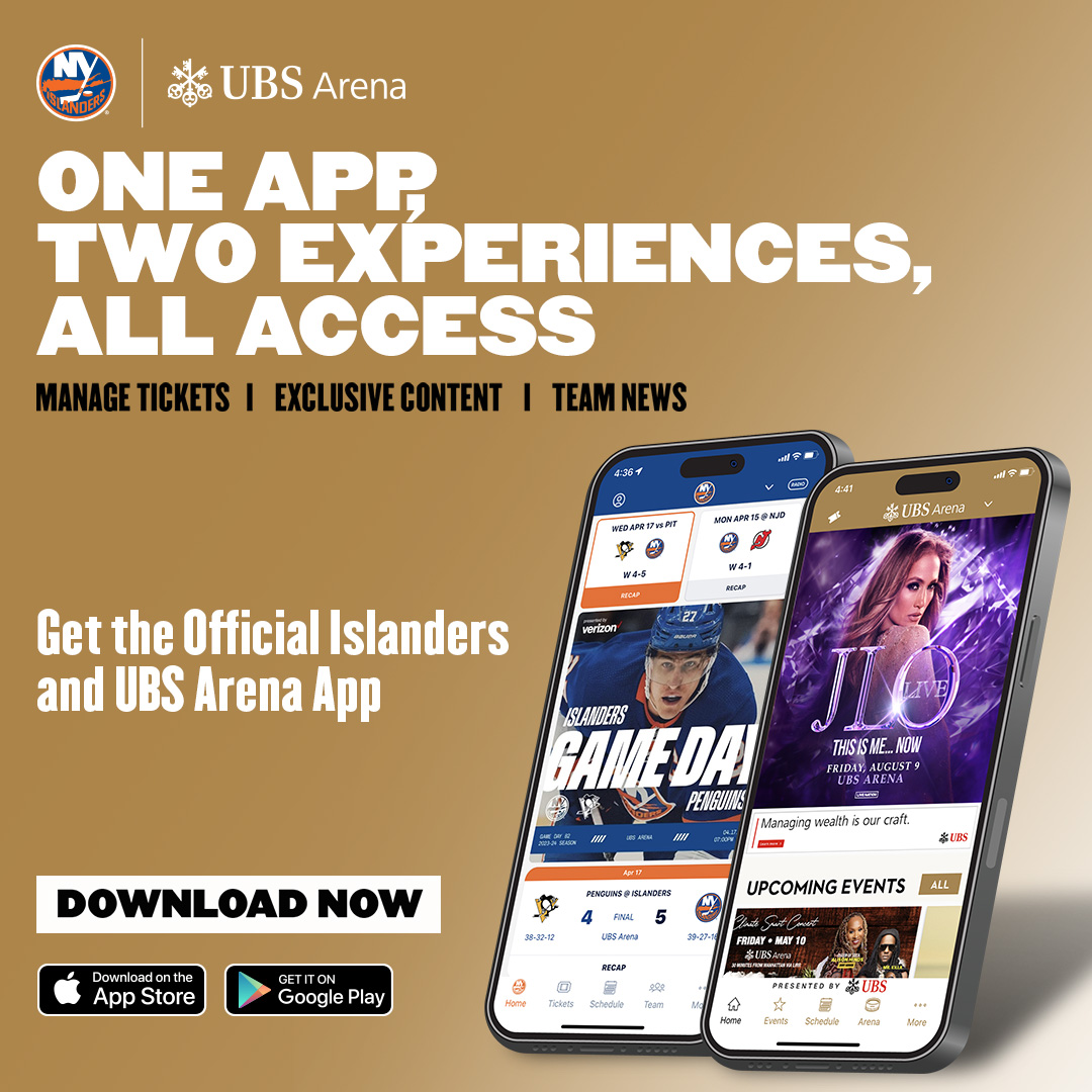 Introducing the brand-new, joint UBS Arena + @NYIslanders app: - Explore upcoming events - Manage your tickets - Plan your trip to UBS Arena - Personalize your experience with #Isles or #UBSArena mode & more! One App. Two Experiences. All Access. 📲 Download or update now: