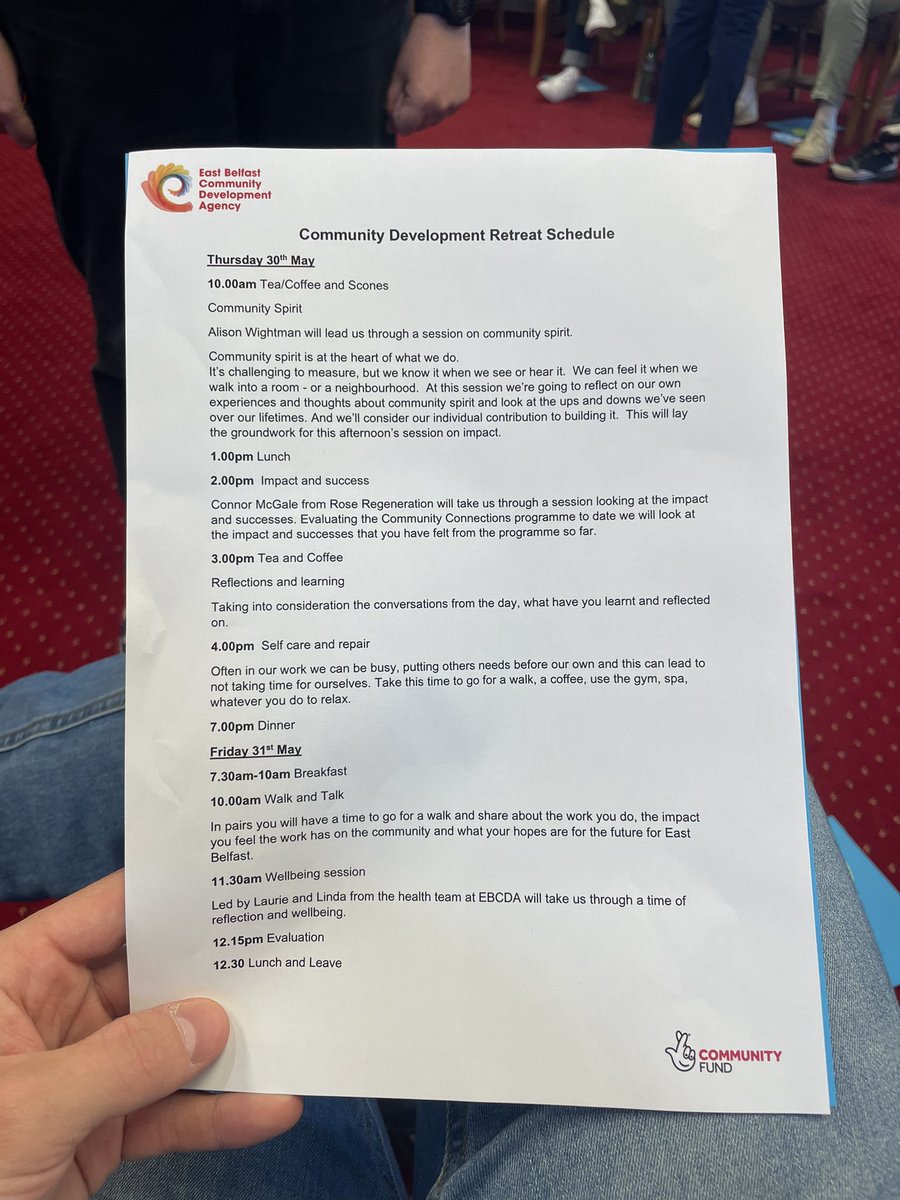 It is great to be at  <a href="/BurrendaleHotel/">Burrendale Hotel</a> with 17 other community workers from East Belfast as we go through this great itinerary put together by <a href="/EBCDA/">EBCDA</a>. 

A room filled with, proud, passionate, &amp; driven people who have real hearts for their communities. 

Sometimes it's great to be