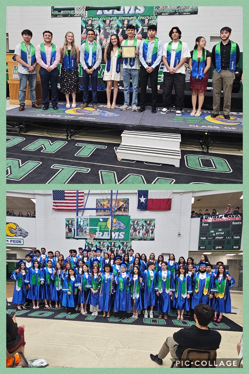 Gown exchange this morning.   Montwood class of 2024 presents our top 10% and top 10.  We are very proud of you.  You #Earnedyourhorns