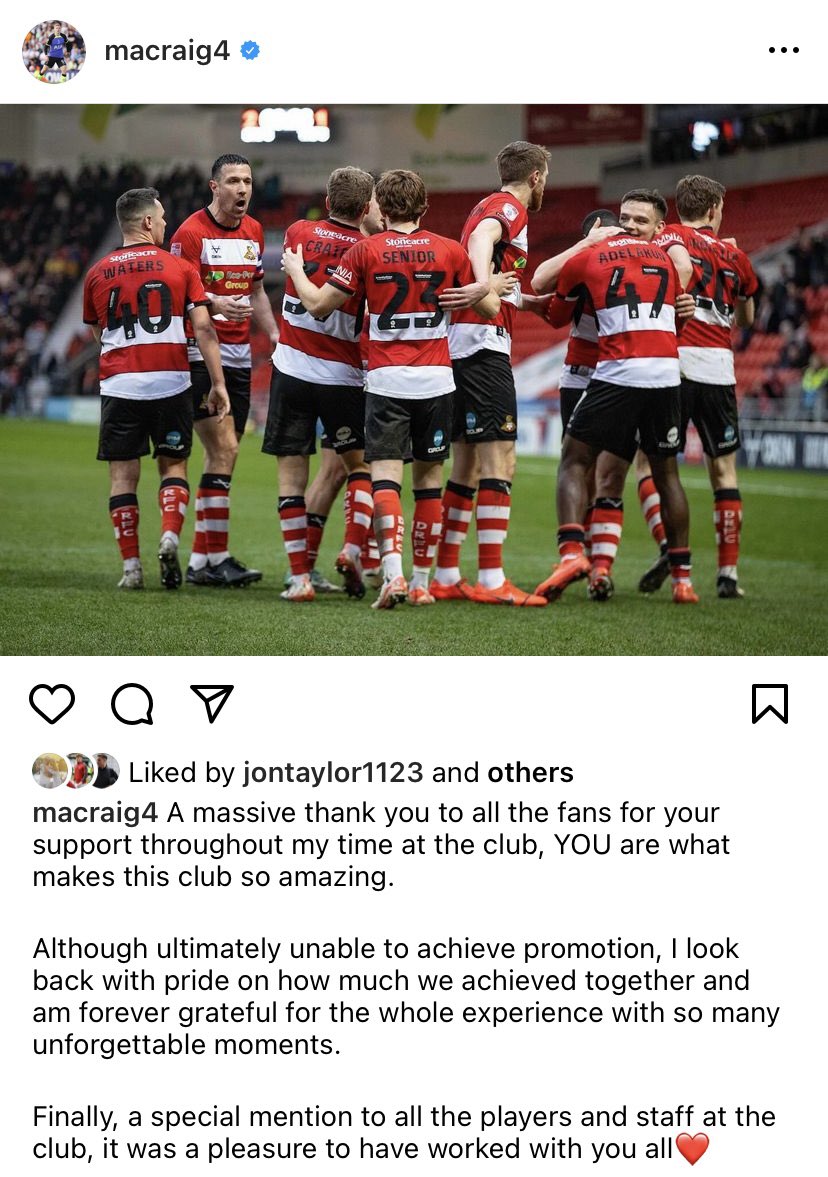 Classy post by former loanee Matty Craig #drfc