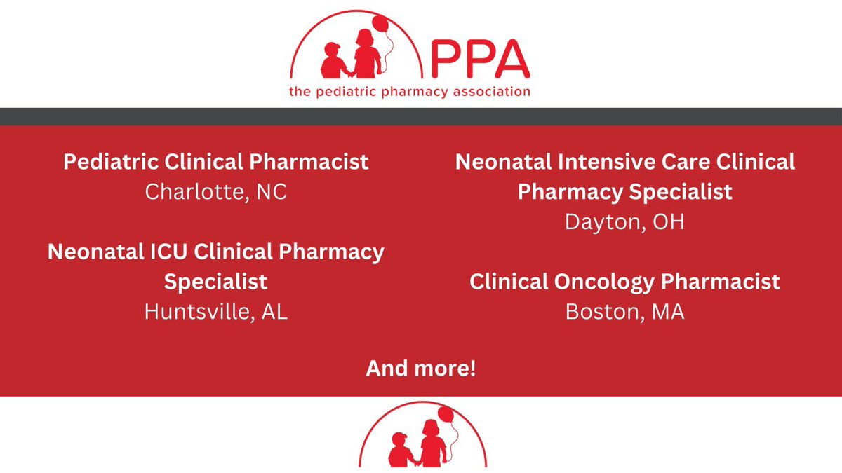 Don't miss the new job openings on the PPA job board! View all #PediatRx opportunities here: buff.ly/3ZtVlYP

#jobopportunity #medicalprofessional #nowhiring
