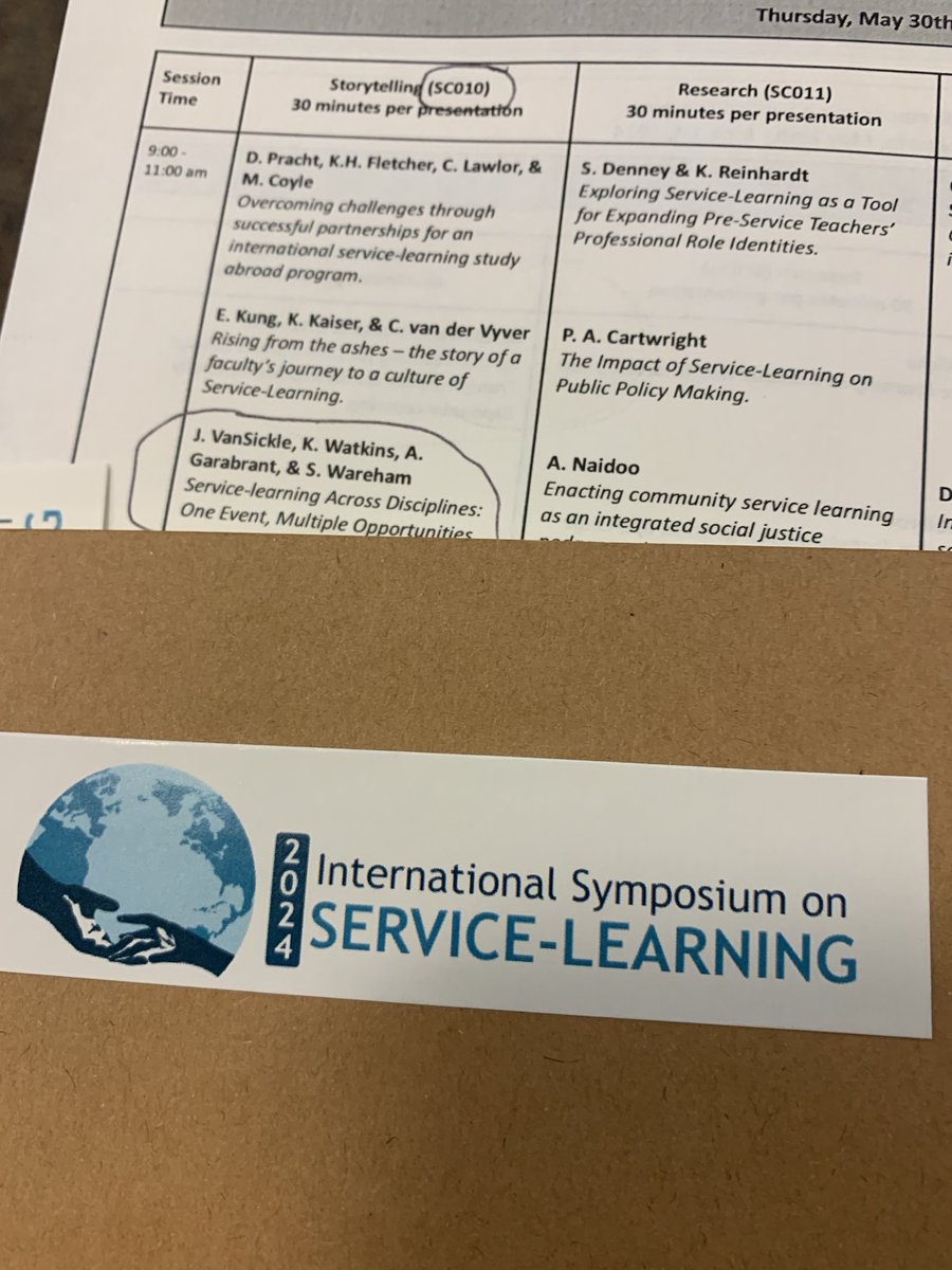 Successful presentation at the ISSL conference today @uindy⁩. Thanks to my colleagues/co-presenters! #UIndyCHS #servicelearning #ISSL