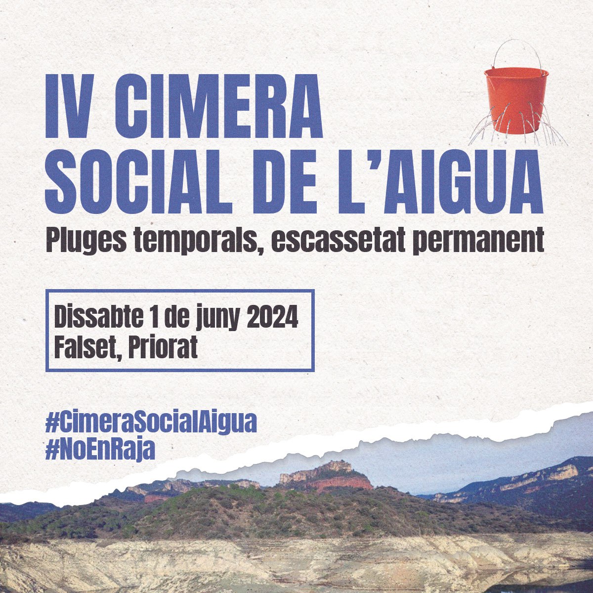 aiguaesvida's tweet photo. Moviments socials i ecologistes d’arreu de Catalunya ens tornem a trobar en la IV #CimeraSocialAigua

Treballarem en propostes pel nou @govern per abordar la reducció i remodelació de la demanda de l’aigua a Catalunya. #NoEnRaja

🔗 Més informació: https://t.co/93KMCE90U4 https://t.co/2FUPZ6YxxE