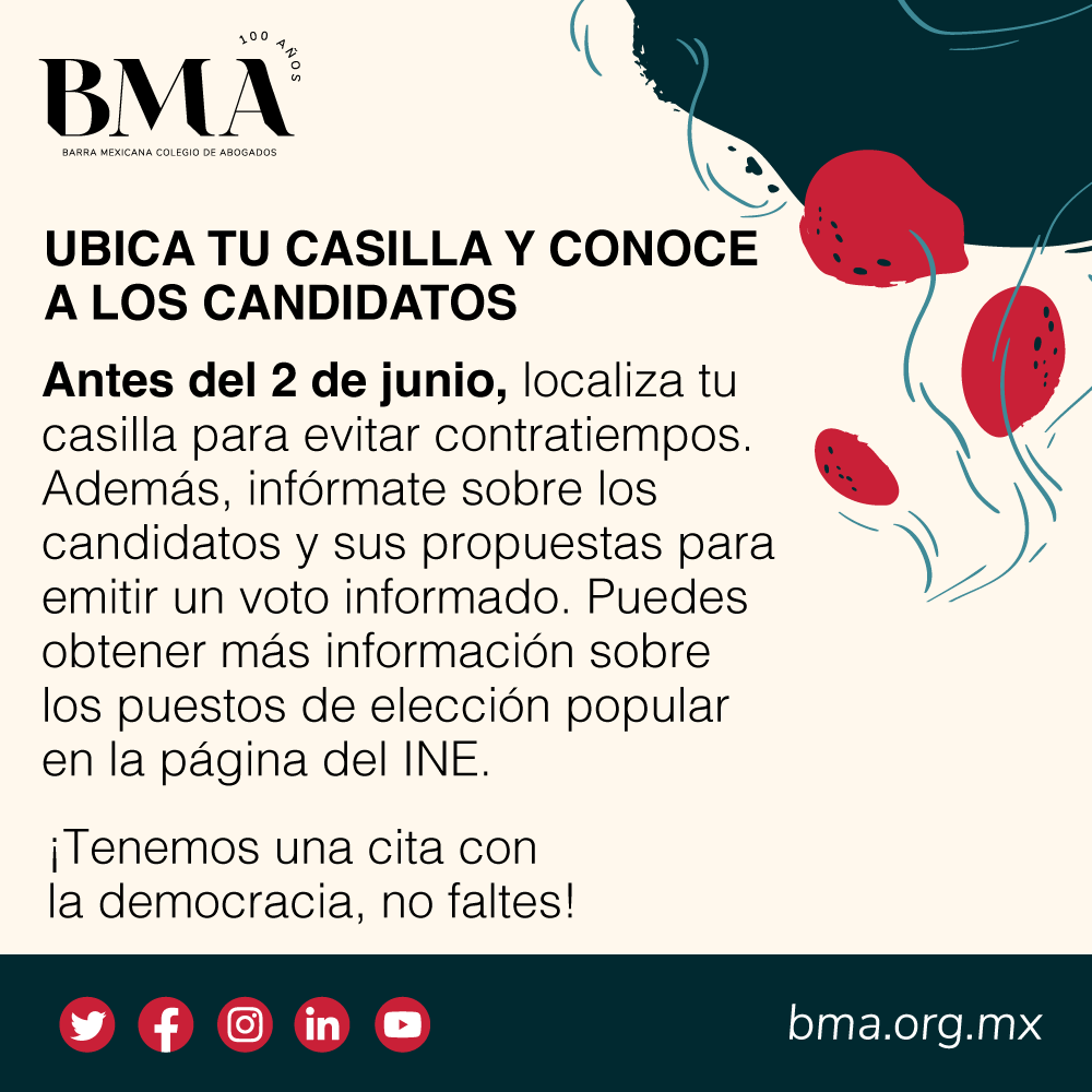 Úbica tu casilla, nos vemos el 2 de junio.