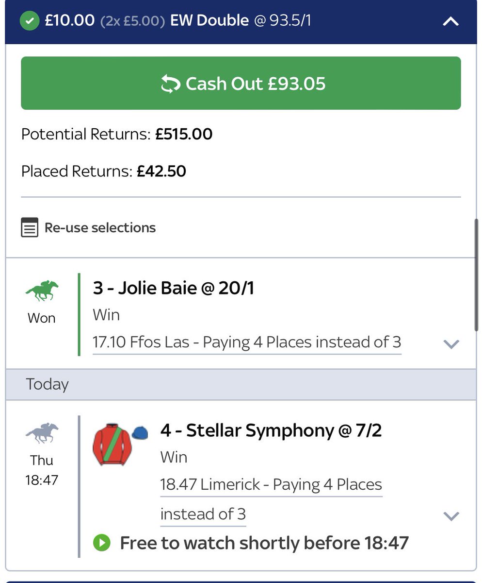 AlfieJ70's tweet image. HES ONLY GONE AND DONE IT! 🥇🥇
It’s very rare I put multiple bets on the same horse but his odds kept rising and what a result. Whoever is not following the tips. Give your head a wobble.