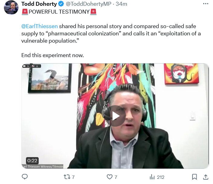 Con MP @ToddDohertyMP pushing PR from the head of a PRIVATE Alberta recovery centre, @EarlThiessen. The Alberta model of *recovery only* ($$$) is an epic failure since AB 'drug deaths sets record' in 2023. #Kelowna #Kamloops #PrinceGeorgeBC #Cranbrook #FortStJohn #bcpoli