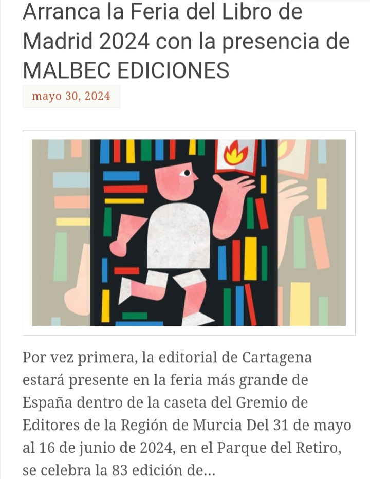 Nos vemos todos en MADRID...
LA FERIA DEL LIBRO MÁS IMPORTANTE DE ESPAÑA 
malbecediciones.com/arranca-la-fer…