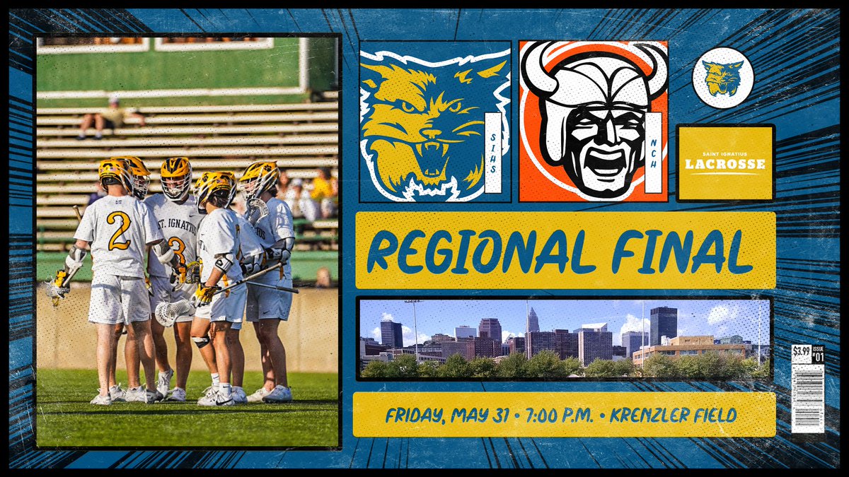 LAX: The Regional Final stage is set! The Wildcats will host the North Canton Hoover Vikings tomorrow night at 7 p.m. from Krenzler Field! Tickets and Broadcast info can be found below! #GoCats 🎟️: ohsaa.org/tickets 📺: ignatiuswildcats.com/sibn-live#/bro…