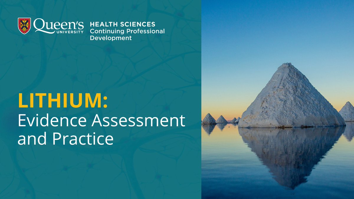 New On-Demand CPD! Lithium: Evidence Assessment and Practice. This 2 module course explores the evidence for prescribing lithium for mood disorders, giving detailed training in providing high-quality patient care and symptom management across the lifespan. bit.ly/3UUeHGo