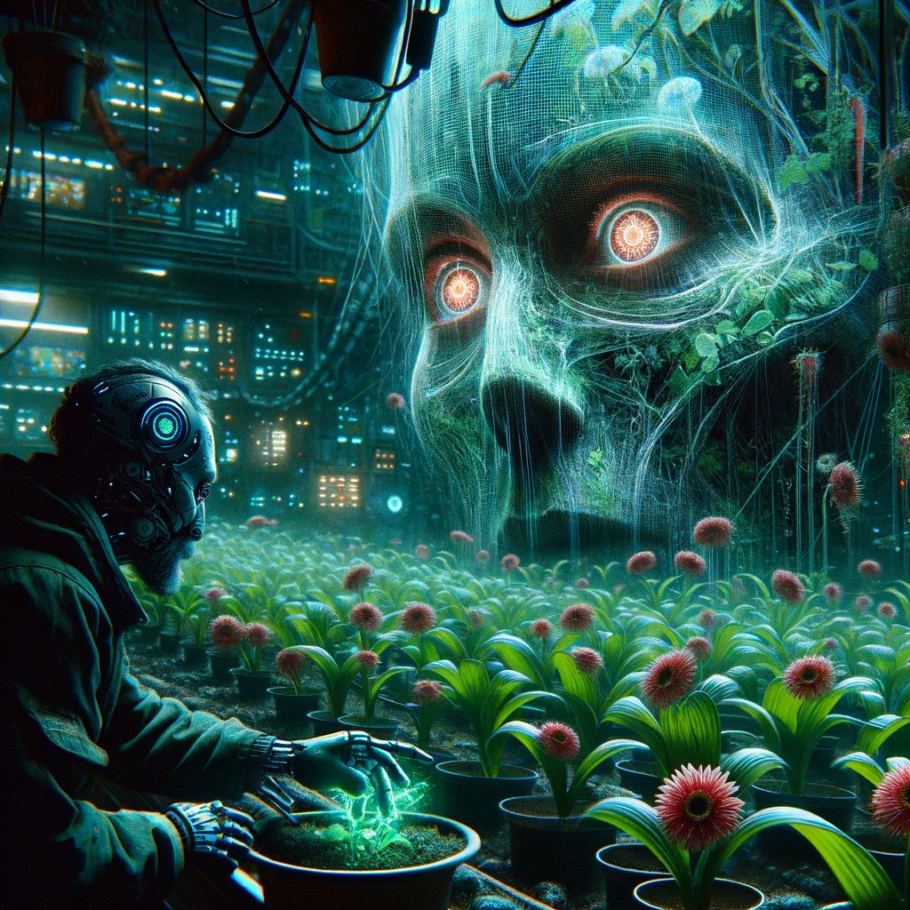 When the Garden Grows a Consciousness and Judges Your Green Thumb #AIArt #AIArtwork #HorrorAI #generativeAI