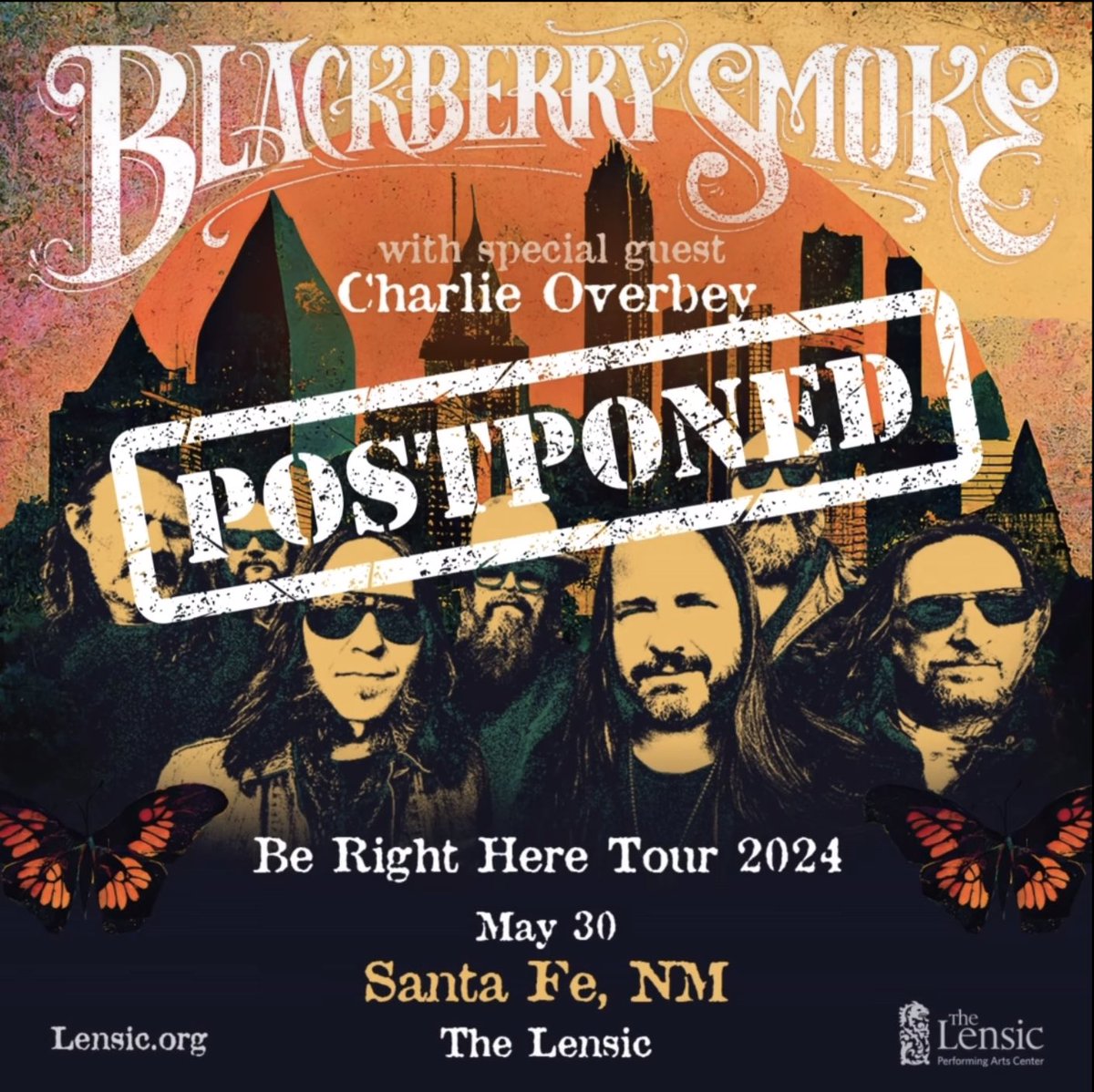 🐓Santa Fe, NM 🐓 Due to unforeseen travel delays tonight’s show at @TheLensic is postponed to Sun, 10/13. All tix will be honored for the new date. If you are unable to attend the new date, refunds will be available for 30 days. We apologize for any inconvenience, see you then!