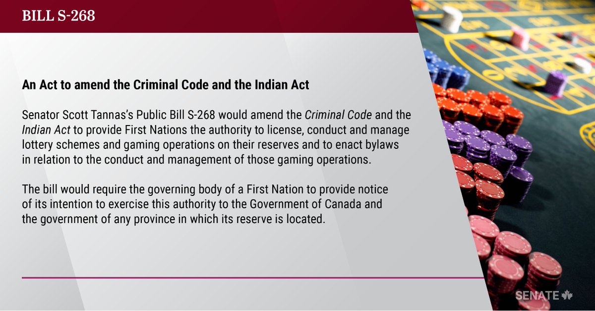 Senator Scott Tannas’ Bill #S268 has been adopted at second reading in the Senate and referred to the Senate Committee on Legal and Constitutional Affairs: ow.ly/L3vB50S2X1F #SenCA #CdnPoli #LCJC