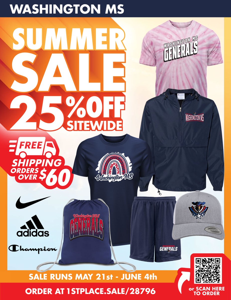 🌞 Summer Sale Alert! 🌞

Enjoy 25% OFF all athletic clothing until June 4th! 🏃‍♀️🧘‍♂️ Upgrade your workout wardrobe with stylish and top-quality activewear.

Shop now: 1stplacespiritwear.com/schools/IL/Aur…

#SummerSale #AthleticClothing #Activewear #FitnessFashion #ShopNow #SaleEndsJune4