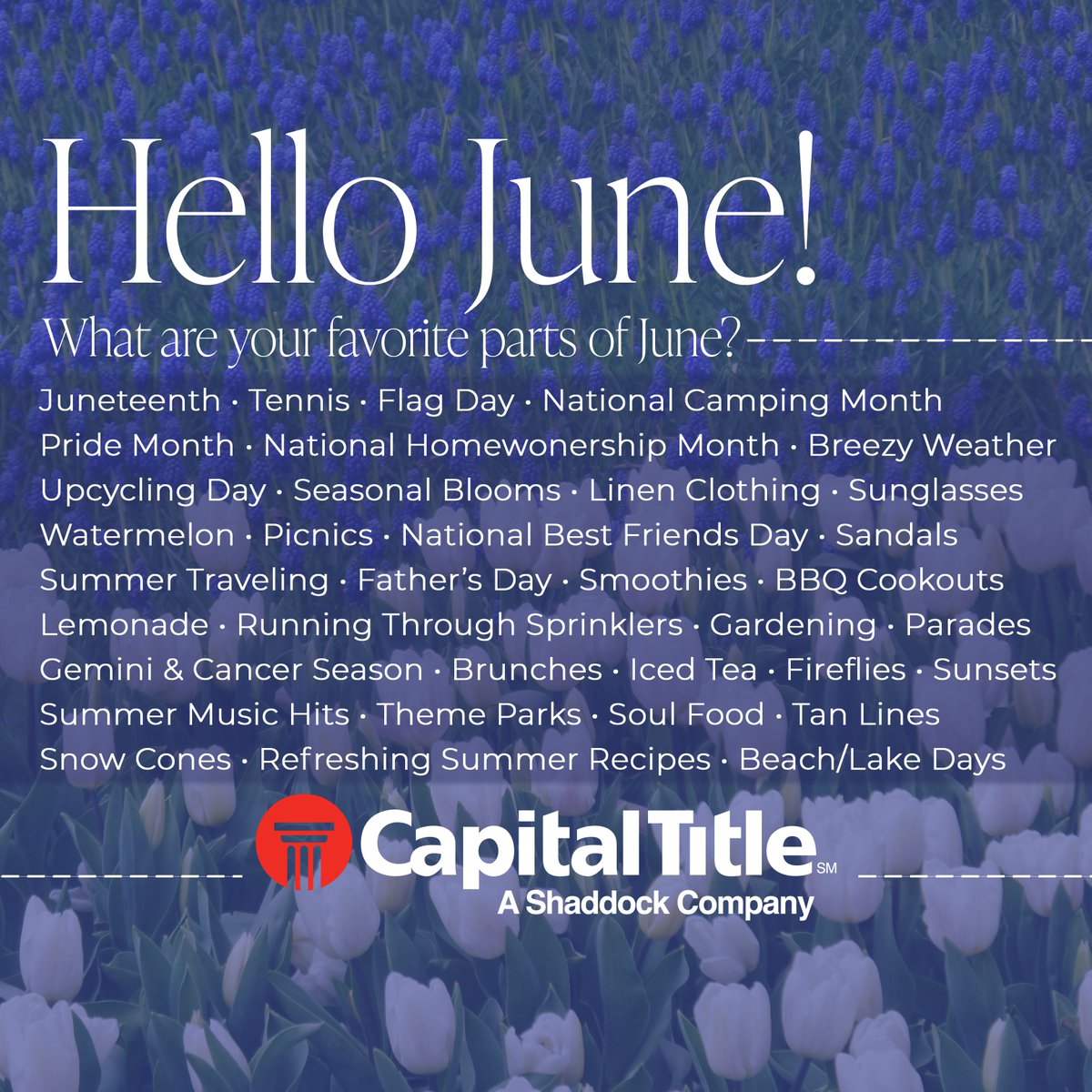 Happy June 1st! As we step into the month of June, we're celebrating National Homeownership Month, Father’s Day, and the start of summer! What are you looking forward to most this June? Share with us in the comments below! 👇
#June1st #SummerVibes #June #June2024 #HelloJune