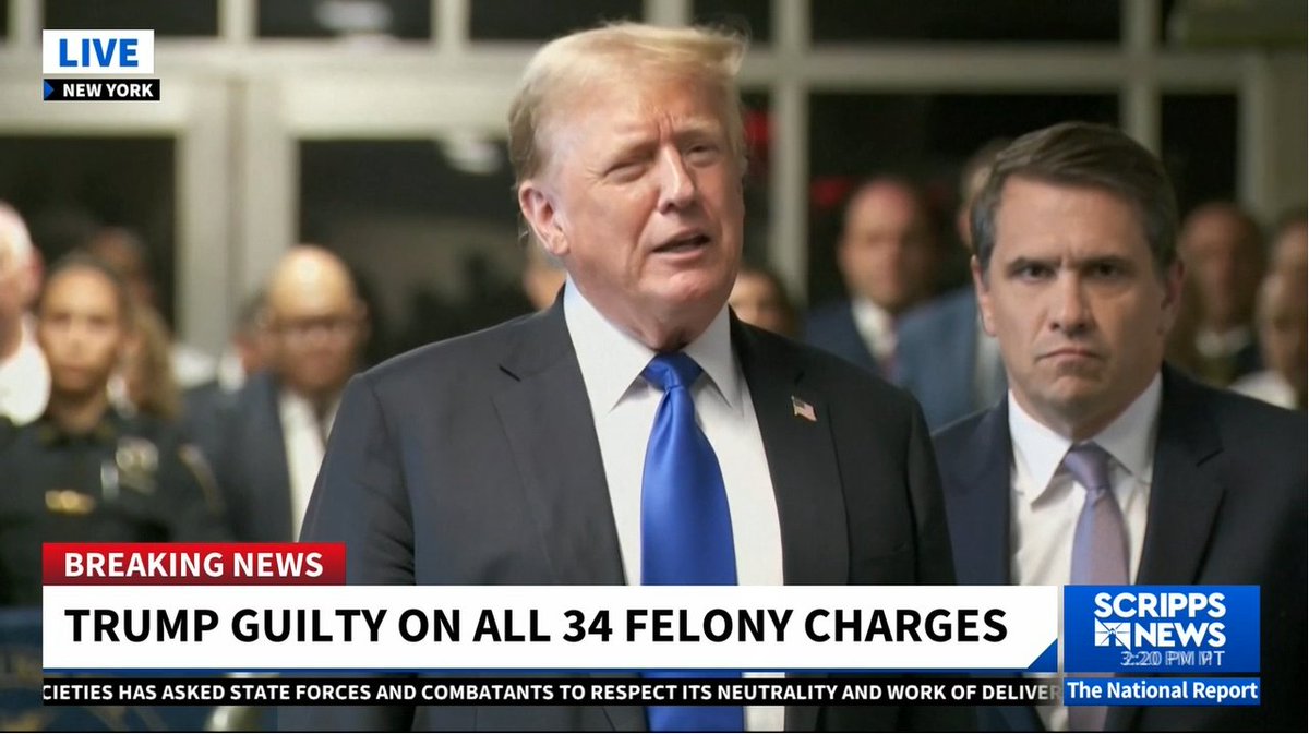 lawyerschiff's tweet image. "The Real Verdict Will Be November 5th"

Trump maintains his innocence in his post conviction comments as sentencing is scheduled for July 11th, right before the Convention.

I'll be joining #Scripps on and off all night to discuss!

@scrippsnews @EWScrippsCo @ScrippsNational