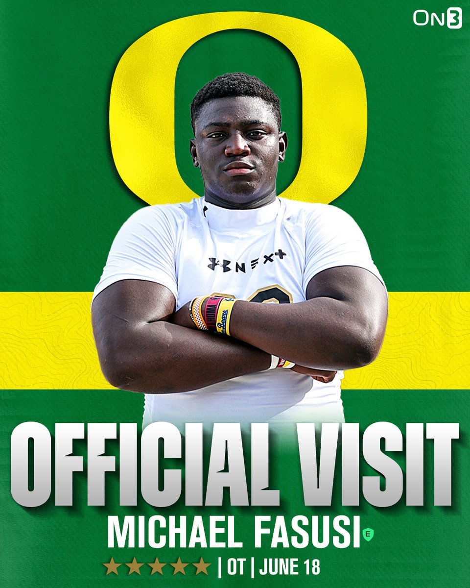 5-star OT Michael Fasusi has locked in an official visit to Oregon, according to @ChadSimmons_🦆 Read: on3.com/college/oregon…