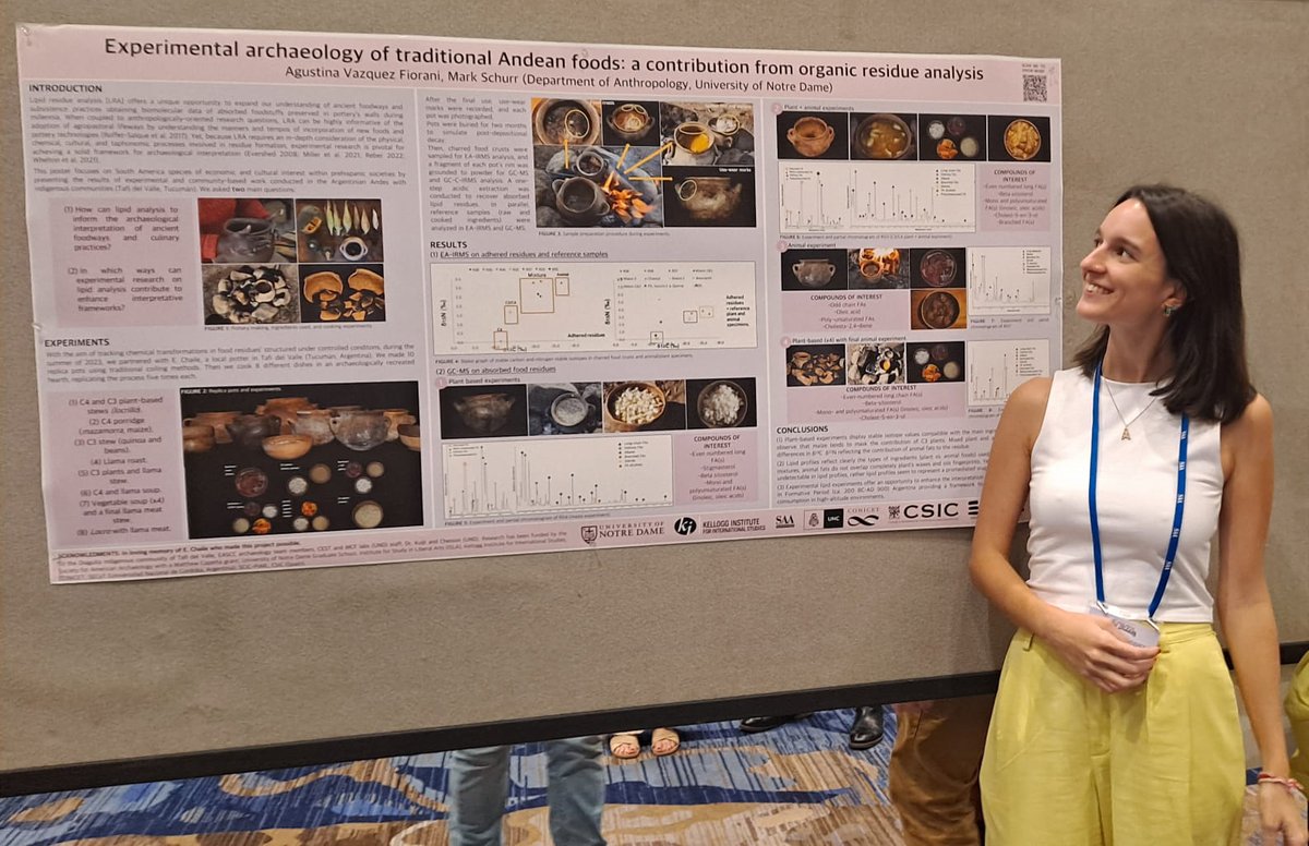 With a Kellogg grant, Agus Vazquez Fiorani presented her research at the @SAAorg annual meeting this semester on the earliest farming communities in the Argentinian Andes and the development of social inequality by the analysis of foodways and culinary practice in the past.