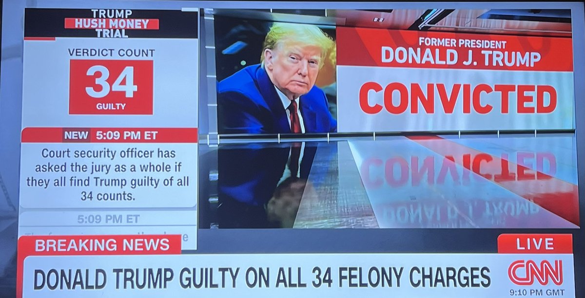 ZaydAlisa's tweet image. #donaltramp found guilty ! Can he run for president of USA as a convicted felon